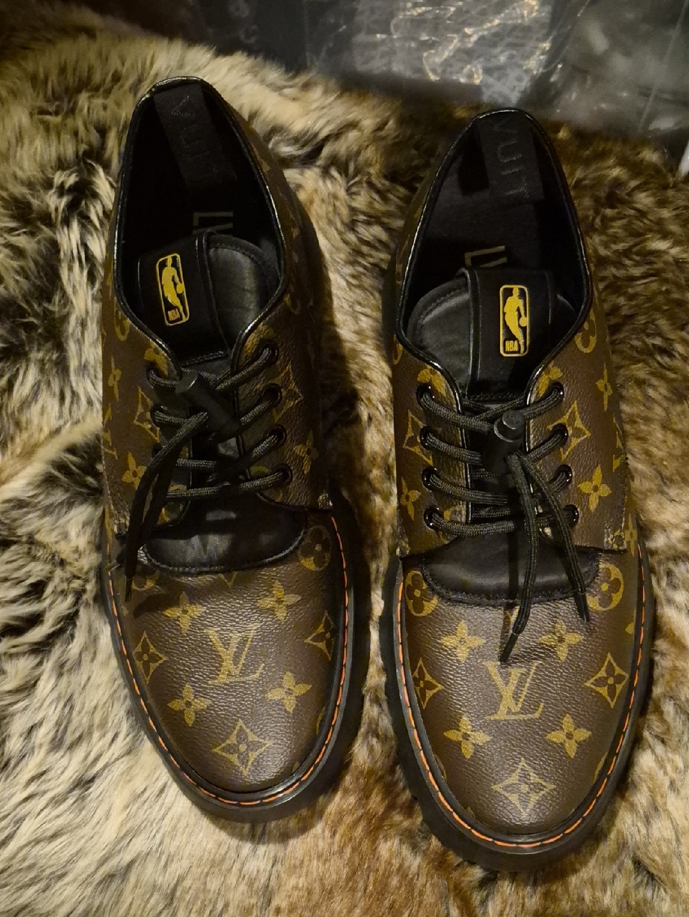 Louis Vuitton Brown Monogram Lace-Up Oxfords